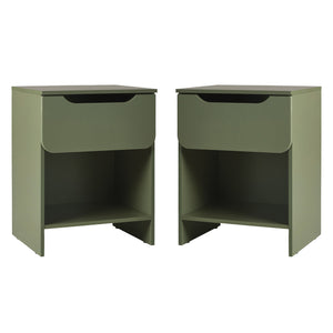 Simple Modern 1-Drawer Nightstand - Set of 2 Green DOMB4CGRC-2PK Walker Edison