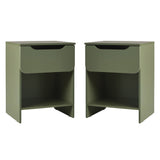 Simple Modern 1-Drawer Nightstand - Set of 2 Green DOMB4CGRC-2PK Walker Edison