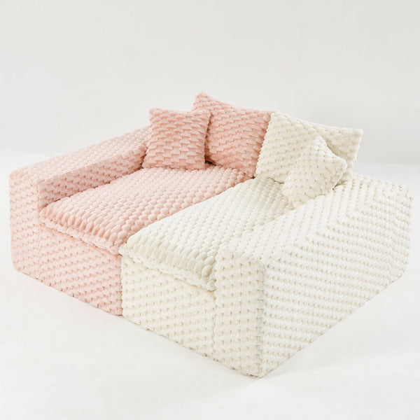 English Elm Luxury Color-Block Turtle Velvet Sofa - Versatile Modular Design For Stylish Living Room Comfort W3371S00044