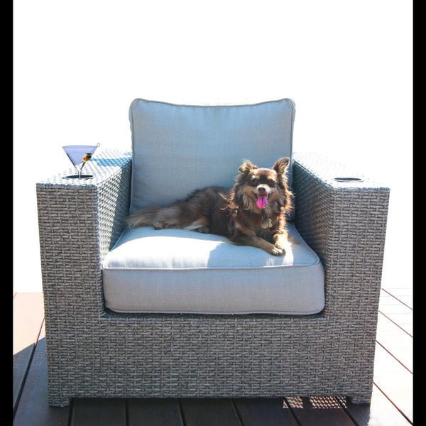 English Elm Outdoor 13-Piece Wicker Conversation Set For 7 With Cushions, Fully Assembled, Weather-Resistant Design B120S00249-GIGA