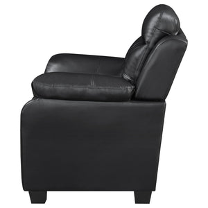English Elm Samantha Tufted Faux Leather Loveseat Plush Padded Seating for Modern Living Rooms B062P357782