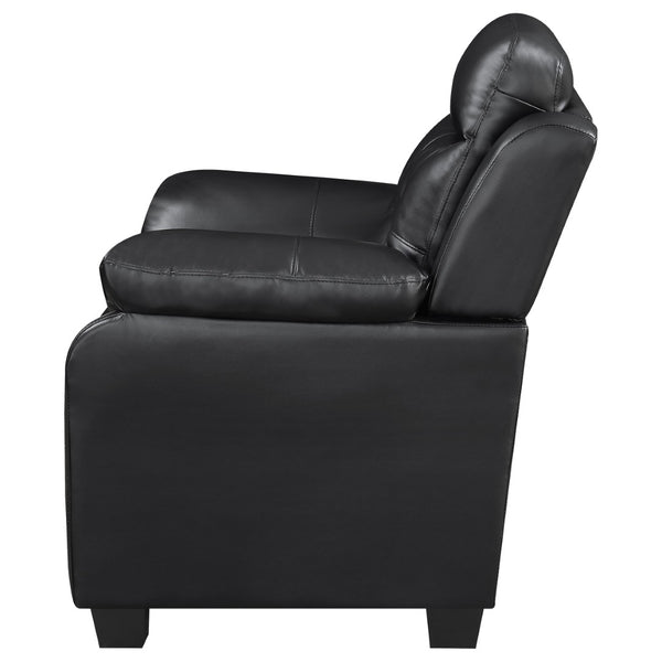English Elm Samantha Tufted Faux Leather Loveseat Plush Padded Seating for Modern Living Rooms B062P357782
