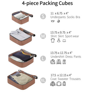 English Elm 4 Piece Abs Hard Shell Luggage Set with Spinner Wheels Tsa Lock and Packing Cubes N730P326613I