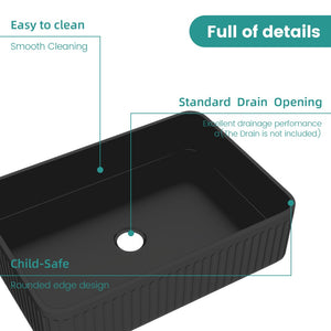 English Elm Bb17, Glossy Black Ceramic Vessel Basin for Modern Bathroom Vanity Countertop W1865P356025