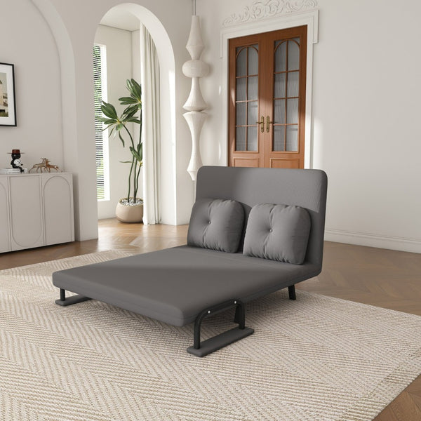 English Elm 46" Wide Corduroy Sleeper Sofa Bed Convertible Folding Chair for Two with Adjustable Backrest Grey W2700P431034