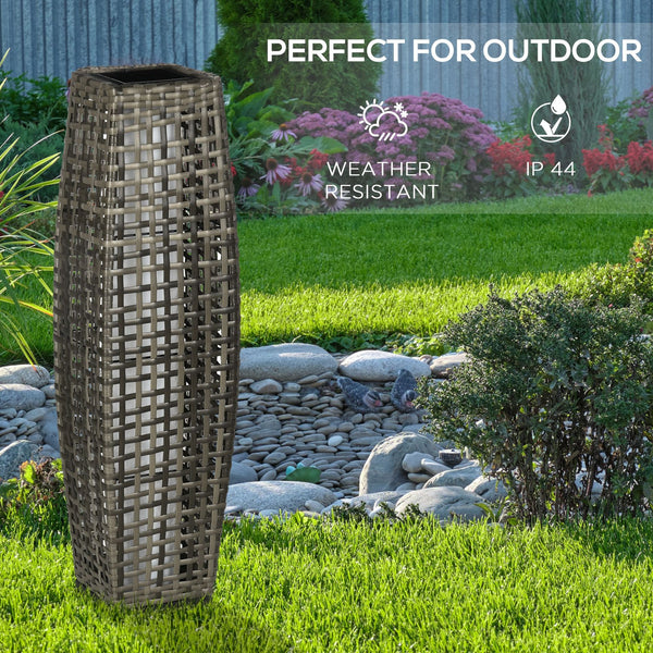 English Elm Outsunny 77" Solar Lamp Post Light with PIR Motion Sensor, Vintage Aluminum Outdoor Pathway Lamp Grey W2225P200812