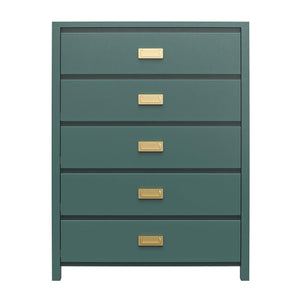 English Elm Haven 5-Drawer Kids' Dresser with Gold Pulls, Sturdy Compliant Storage, Metal Slides & Anchor Kit B2733P395083
