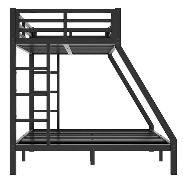 English Elm Metal Twin Xl Over Queen Bunk Bed - Space-Saving Design, Noise-Reducing Steel Frame, Black Finish W1580P339198