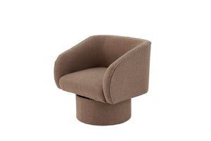 English Elm Classic Swivel Accent Chair with Linen-Like Upholstery, Modern Curved Design, Cozy Cushioning for Living Room Light Coffee 29 L x 20 W x 31 H B011P281855