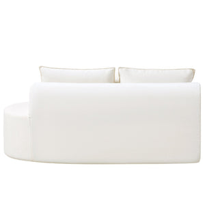 English Elm 138.6" Curved Modular Sectional Sofa Low Profile High Density Foam Living Room Lounge White N767P366006W