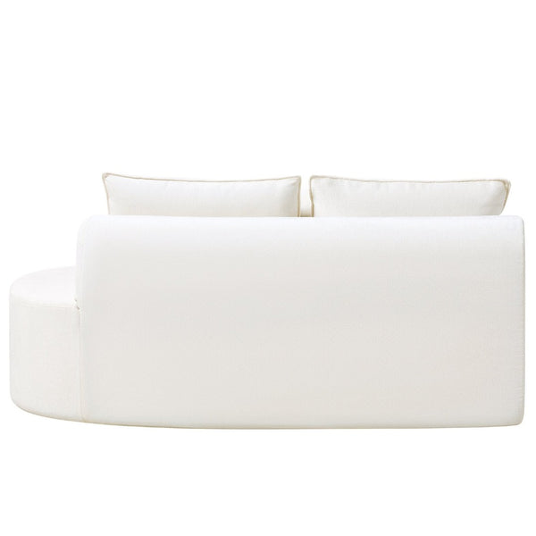 English Elm 138.6" Curved Modular Sectional Sofa Low Profile High Density Foam Living Room Lounge White N767P366006W