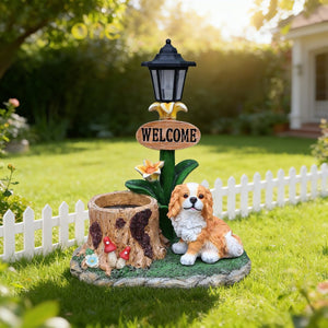 English Elm Sitting Corgi Resin Planter Sculpture Whimsical Porch Garden Decor with Succulent Cavity W5398P464242