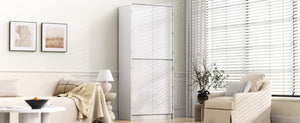 English Elm K&k Farmhouse Pantry Cabinet 72 Inch Tall Mdf Cupboard with Adjustable Shelves White N707S000021W