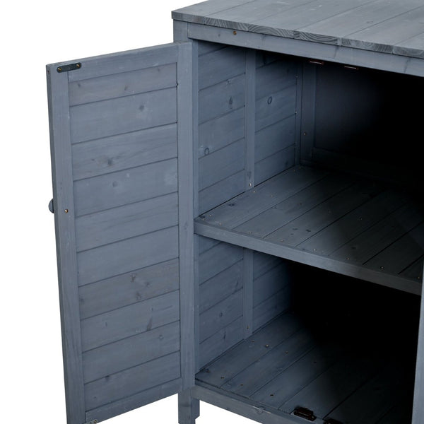 English Elm (with Hutch) Topamx Solid Fir Potting Bench Patio Workstation Spice Rack Drawer Gray N717P404331E