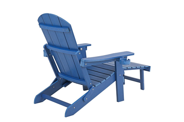 English Elm Lounge Chair - Durable Dark Blue Outdoor Seating, All-Weather Design With Stainless Steel Hardware W2085P362973
