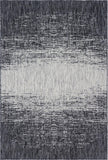 Unique Loom Outdoor Modern Ombre Machine Made Abstract Rug Charcoal Gray, Ivory/Gray 6' 1" x 9' 0"