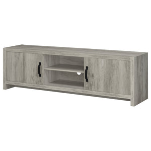 English Elm Conifer 71" Grey Driftwood TV Stand - Low Wide Engineered Wood Console with Hidden Shelves & Open Center for Organized Living Rooms B062P375401