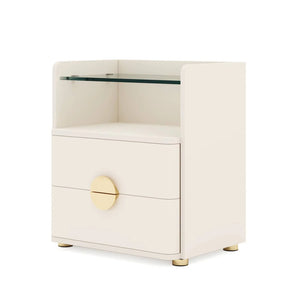 English Elm C-shaped Solid Wood Side Table Two Tier Sofa Arm Nightstand for Bedroom Living Room T3971P460450