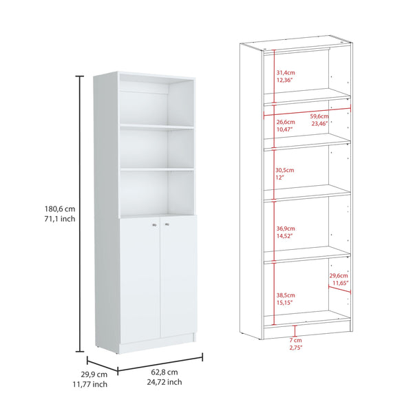 English Elm Aynor 3 Piece Home Bookcase Set with 12 Shelves and 2-Door Cabinet — Stylish Durable Storage Solution White 41 L x 28 W x 5 H B200S00316