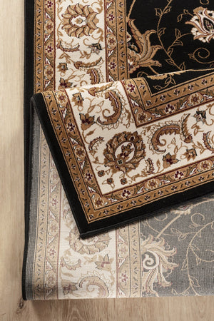 English Elm Manchester Classic Black & Ivory Area Rug - Durable 9'2" X 12'6" Design For High-Traffic Spaces B186P316776