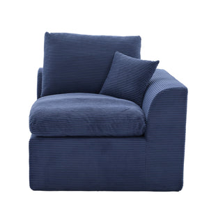 English Elm UNITED Cloud Couch Modular Sectional Sofa with Corduroy Cover, Ergonomic 2-Seater, No Assembly Needed Navy Blue W1568P371122