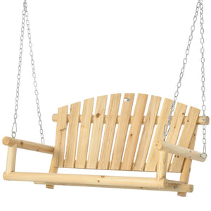 English Elm Outsunny 2-Seater Porch Swing - Durable Hanging Bench With Adjustable Chains For Decks & Patios W2225P217701-GIGA