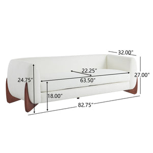 English Elm Christopher Knight Home® - 82Inches Oversized Boucle Sherpa Sofa - Cozy Contemporary Seating, Deep Cushions & Natural Wood Feet N771P205090M_N771P205091M