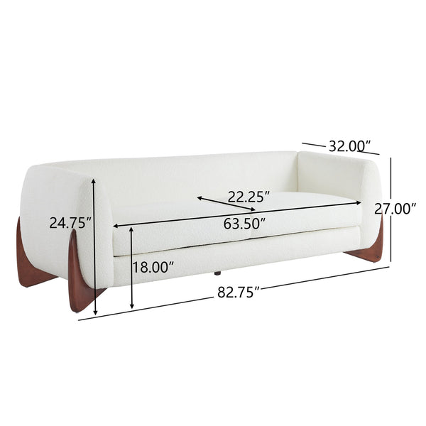 English Elm Christopher Knight Home® - 82Inches Oversized Boucle Sherpa Sofa - Cozy Contemporary Seating, Deep Cushions & Natural Wood Feet N771P205090M_N771P205091M