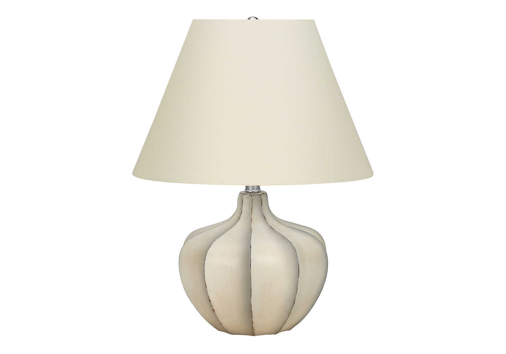 English Elm Lighting, Elegant 21" Cream Resin Table Lamp With Ivory Shade – Ideal For Home & Office Décor B2710P220149