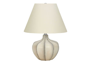 English Elm Lighting, Elegant 21" Cream Resin Table Lamp With Ivory Shade – Ideal For Home & Office Décor B2710P220149