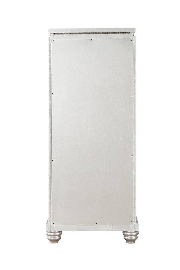 English Elm Platinum Lingerie Chest with Flip-Top Mirror & Hidden Jewelry Compartment, 5 Drawers, Glam Finish B062P215414