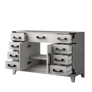 English Elm White Oak Single Bath Vanity 48-in W x 22-in D — Solid Wood Frame, Soft-Close Drawers, Ample Storage B2731P259826