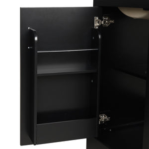 English Elm 20" Modern Bathroom Vanity With Soft-Close Door, Adjustable Shelf & Stylish Black Finish For Storage N725P351852B