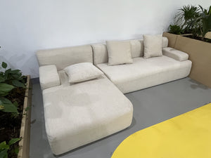 English Elm Cloud boneless sofa with anti-slip base, memory foam deep-seat modular sleeper, storage pocket comfort Beige W861S00016