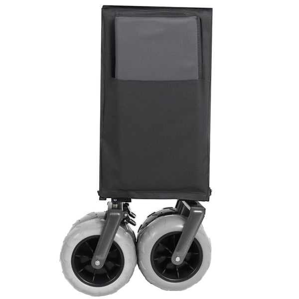 English Elm Multi-functional Folding Wagon with Canopy All Terrain Tires 480lb Steel Frame Outdoor Black+ Gray W2932P417663