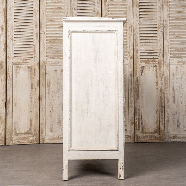 English Elm 24QJ0028 Antique Cream Wood & Metal Chest with 3 Drawers, Distressed Finish, Brown Interior, 48" L W2946P243866