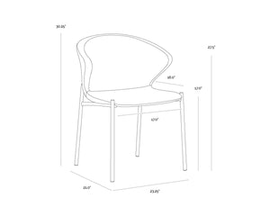 Sunpan ERIC Dining Chair - Stylish Nono Dark Green Upholstery with Mid-Century Design & Modern Comfort 107512