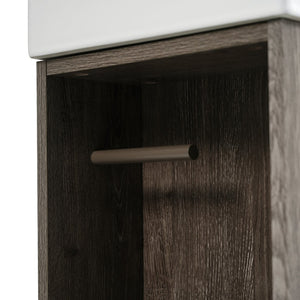 English Elm [video]21.6" Freestanding Bathroom Vanity Ceramic Sink Wavy Door Mdf Cabinet Small Bath Dark Grey N729P285503G