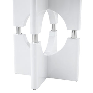 English Elm Modern Marble Print Mdf Dining Table Sculptural Hollow Frame Metal Accents Small Space White W3875S00026