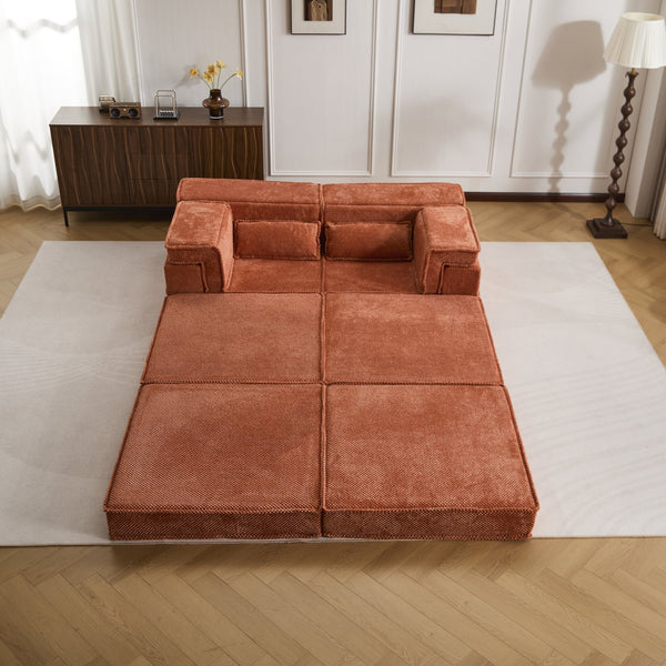 English Elm Compression Modular Sofa Bed - Cozy Convertible 2-Seater With Ottoman, No Assembly, Memory Foam Comfort W3723S00026