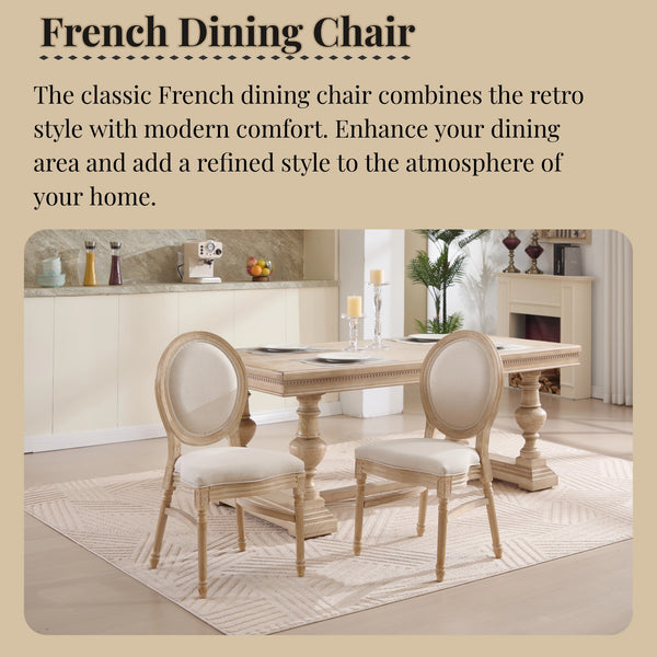 English Elm French Country Dining Chairs Set Of 2 - Elegant Upholstered, Stackable & Versatile For Any Space W3426P324205