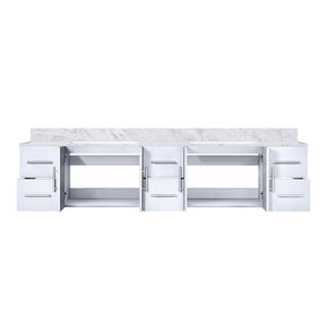English Elm Glossy Double Bath Vanity 84" W x 22" D with Carrara Marble Top, Soft-Close Drawers & Ample Storage B2731P258549