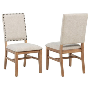 English Elm Carlos Upholstered Dining Chair Set with Nailhead Trim and Rubberwood Legs B062P447839