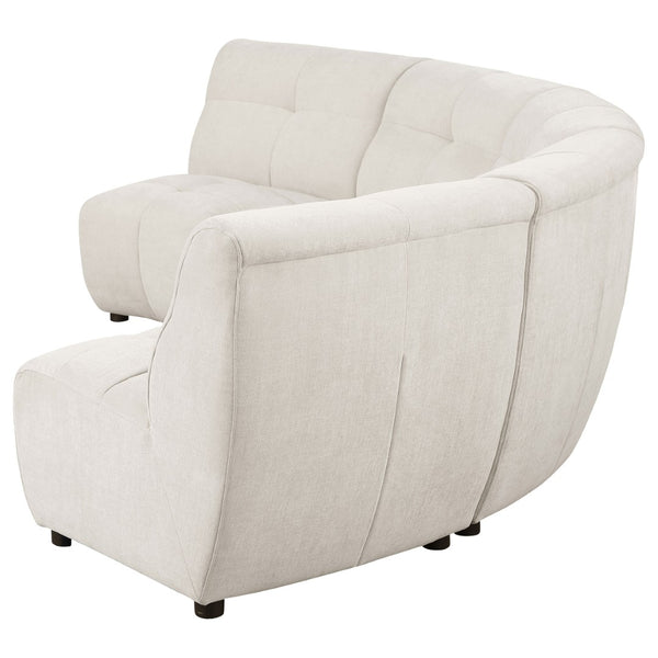 English Elm Oliver Five Piece Modular Sectional with Tufted Ivory Fabric for Open Living Spaces B062S01461