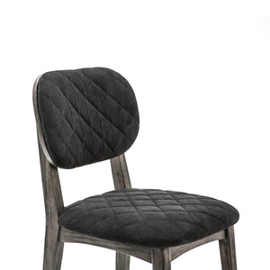 English Elm Haelen Midnight Open Back Dining Chair Set of 2 - Black Fabric, Acacia Legs, 19" Seat Height, Modern Design B2736P354338
