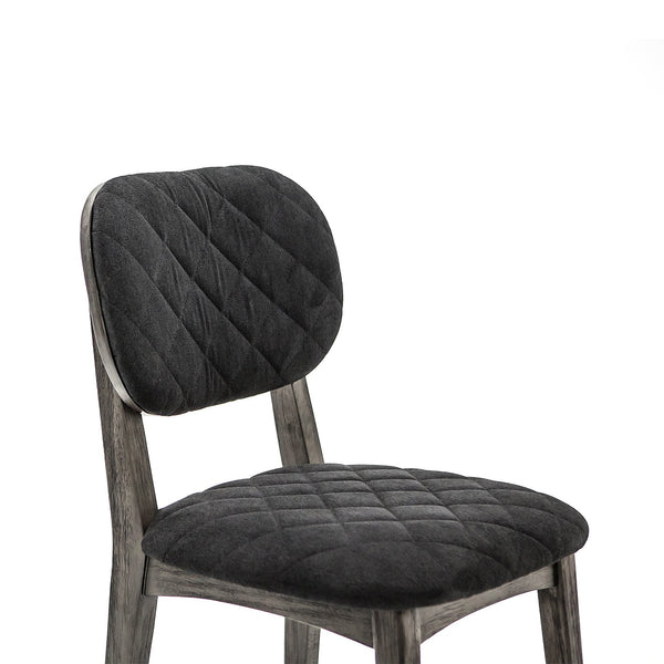 English Elm Haelen Midnight Open Back Dining Chair Set of 2 - Black Fabric, Acacia Legs, 19" Seat Height, Modern Design B2736P354338