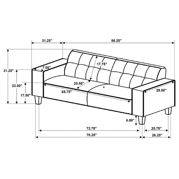 English Elm Slater Faux Leather Manual Reclining Sofa Set with Track Arms for Living Rooms B062S01479