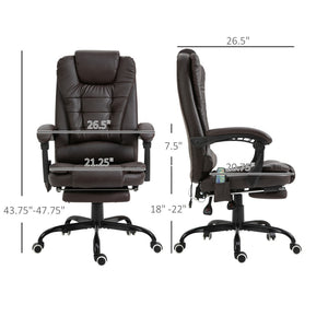 English Elm Vibrating Massage Reclining Chair with 7 Motors Pu Leather Footrest Executive Seat T3971P410405