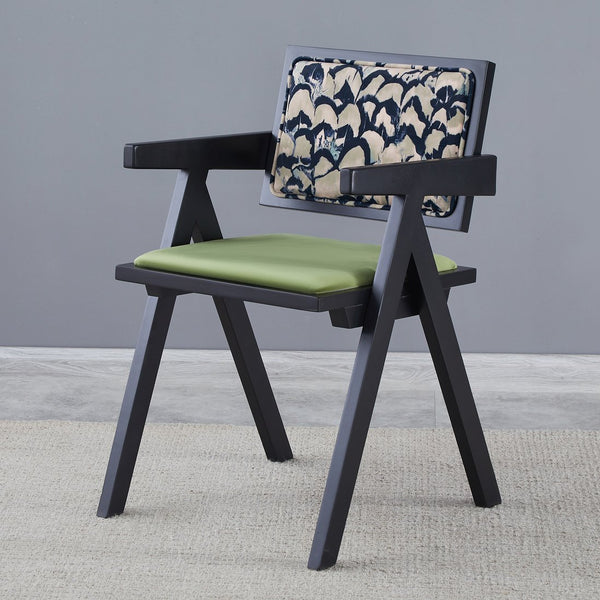 English Elm 2 Black Rubberwood Dining Chairs With Rattan-Style Seats – Medieval Elegance For Modern Spaces W2720P237609