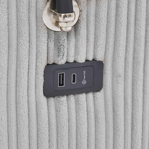 English Elm 41.7" Modern Modular Sofa With Movable Ottoman, Usb Ports, Cup Holders & Hidden Storage In Grey N719S001611E